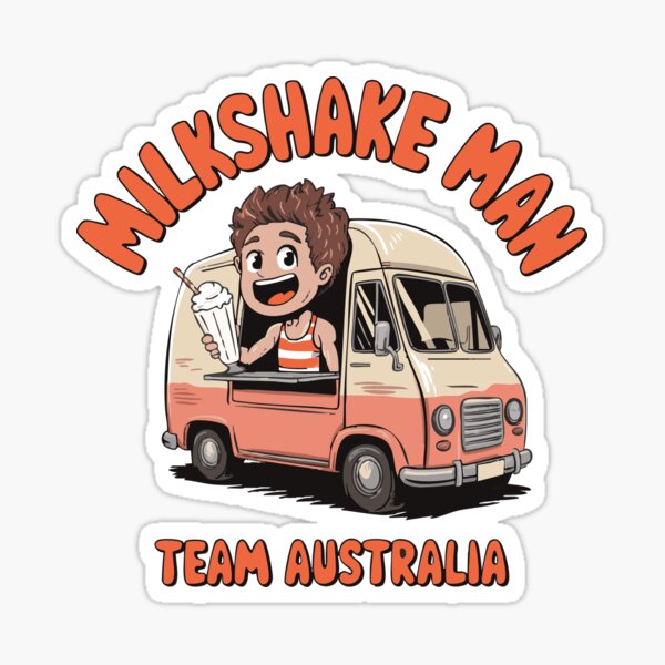Vista previa del artículo con la obra «Eurovisión Australia | Milkshake Man | Merchandising del Festival de la Canción 2025», diseñado y vendido por Mattk270.