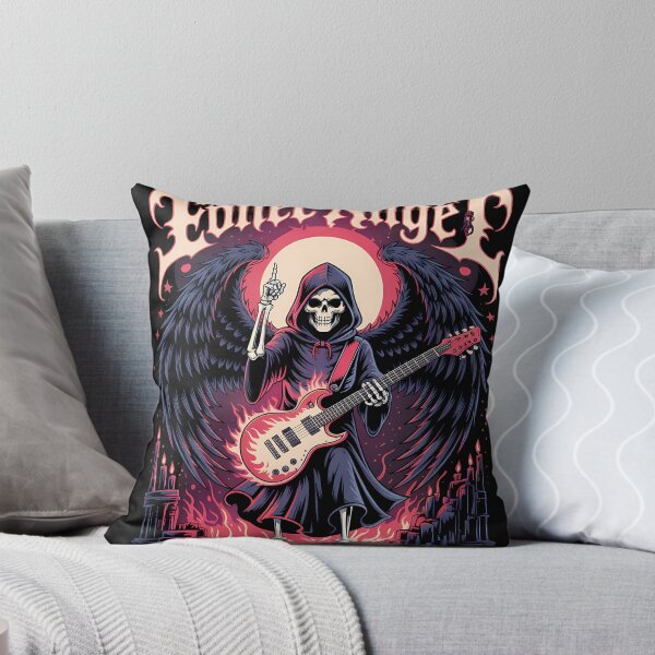Item preview, Dark Angel Skeleton with Flaming Guitar – Gothic Hooded Rock God  designed and sold by AP_1979.