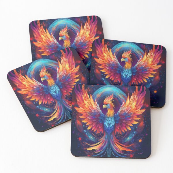 Item preview, Geometric Neon Phoenix – Vibrant Vector Power designed and sold by pksinghff.