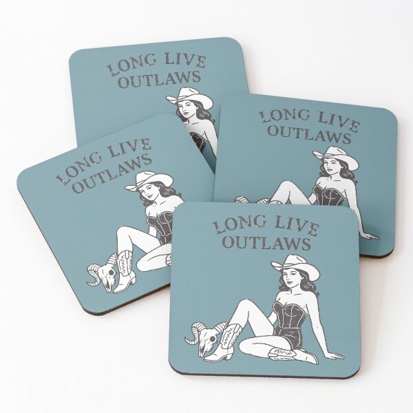 Item preview, Retro Pin-up Girl Long Live Outlaws  designed and sold by CreepyCornerArt.