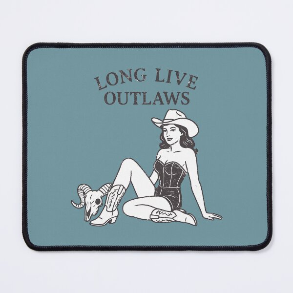 Item preview, Retro Pin-up Girl Long Live Outlaws  designed and sold by CreepyCornerArt.