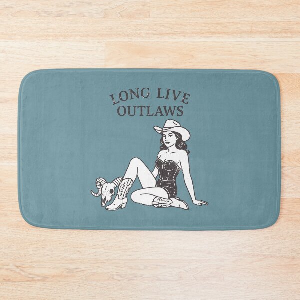 Item preview, Retro Pin-up Girl Long Live Outlaws  designed and sold by CreepyCornerArt.