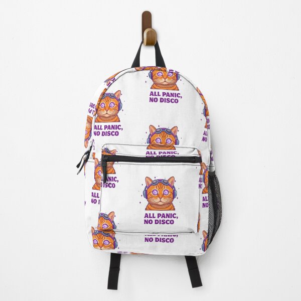 Item preview, "All Panic, No Disco" Cat – Funny & Quirky Anxiety Cat Meme Design designed and sold by Colorful-Garden.