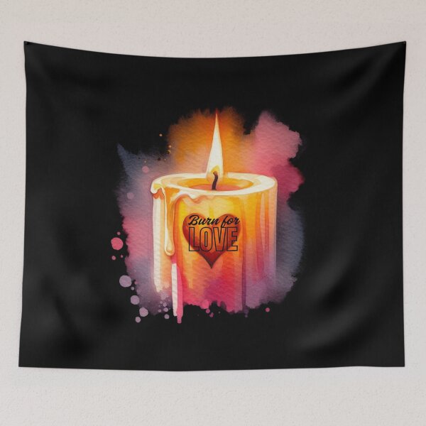 Item preview, Burn for Love - Heart Candle Art Print designed and sold by maiseygirls.