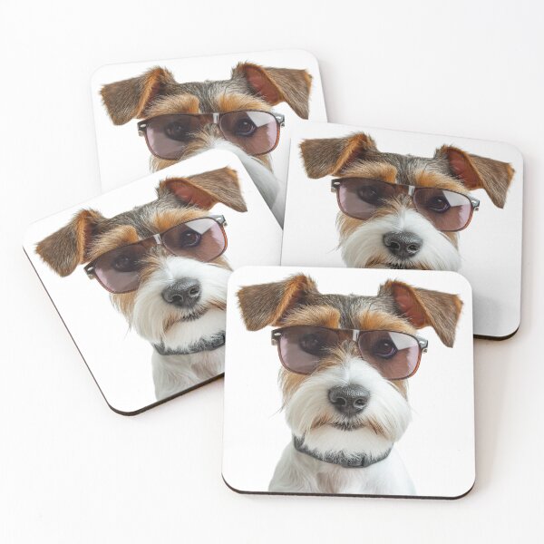Item preview, Funny cool Wire Fox Terrier Dog wearing sunglasses designed and sold by LazyOwlStore.