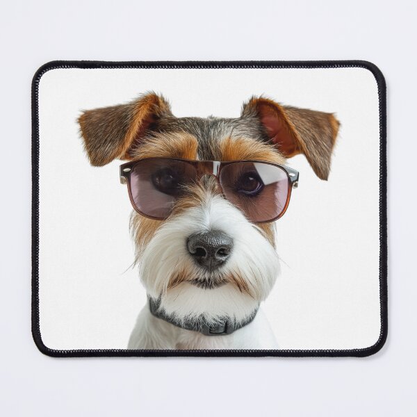 Item preview, Funny cool Wire Fox Terrier Dog wearing sunglasses designed and sold by LazyOwlStore.