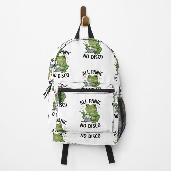 Item preview, "All Panic, No Disco" Frog – Funny & Quirky Anxiety Frog Meme Design designed and sold by Colorful-Garden.