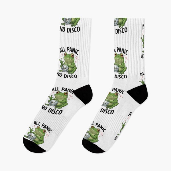 Item preview, "All Panic, No Disco" Frog – Funny & Quirky Anxiety Frog Meme Design designed and sold by Colorful-Garden.