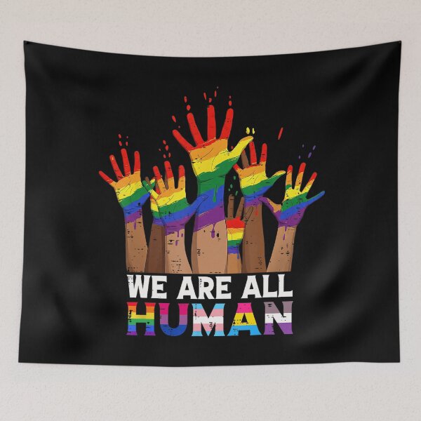 Item preview, We Are All Human Rainbow LGBT LGBTQ Transgender Gay Pride designed and sold by Filek-mable.