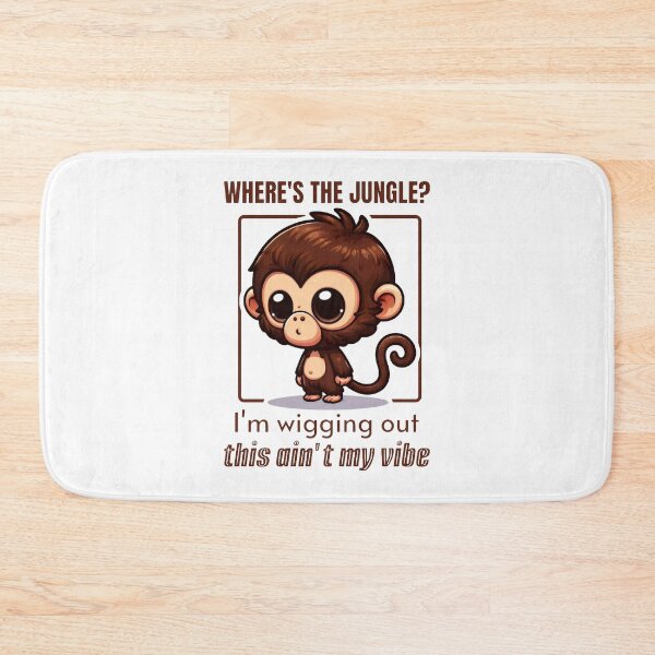 Item preview, Where’s The Jungle? I’m Wigging Out Fluffy Brown Monkey designed and sold by SplashTastic.