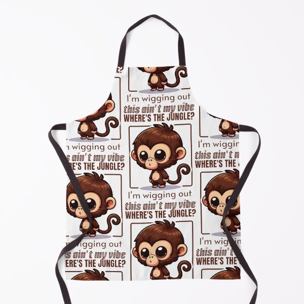 Item preview, Where’s The Jungle? I’m Wigging Out Fluffy Brown Monkey designed and sold by SplashTastic.