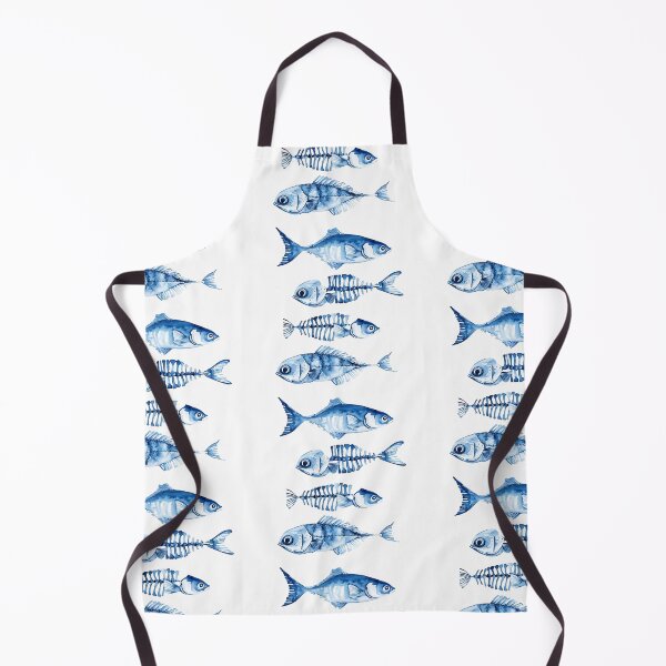 Item preview, Blue Fish and Bone Structure in Artistic Style designed and sold by Anastasiia Yurevych.