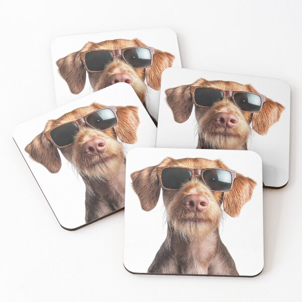 Item preview, Funny cool Wirehaired Vizsla Dog wearing sunglasses designed and sold by LazyOwlStore.