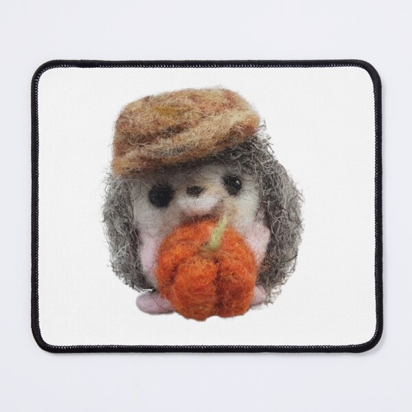 Item preview, Felted hedgehog with cap holding pumpkin whimsical  designed and sold by RockingFelter.