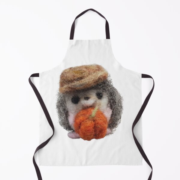 Item preview, Felted hedgehog with cap holding pumpkin whimsical  designed and sold by RockingFelter.