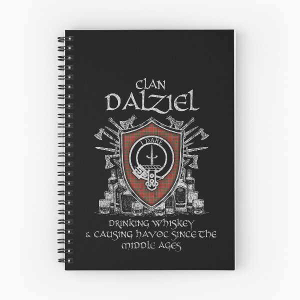 Item preview, Clan Dalziel drinking whiskey and causing havoc heritage crest tartan plaid designed and sold by Clan1093.