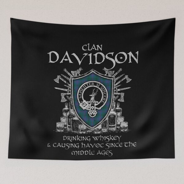 Artikelvorschau, Clan Davidson Half trinkt Whisky und verursacht Chaos, Erbe, Wappen, Tartan, Plaid entworfen und verkauft von Clan1093.
