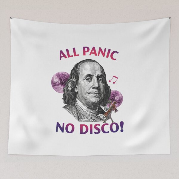 Item preview, "All Panic, No Disco" Funny & Quirky Anxiety Meme Design designed and sold by Colorful-Garden.