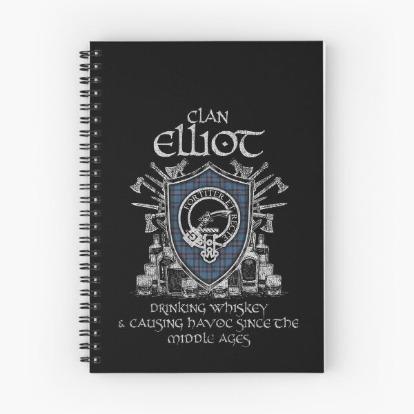 Item preview, Clan Elliot drinking whiskey and causing havoc heritage crest tartan plaid designed and sold by Clan1093.