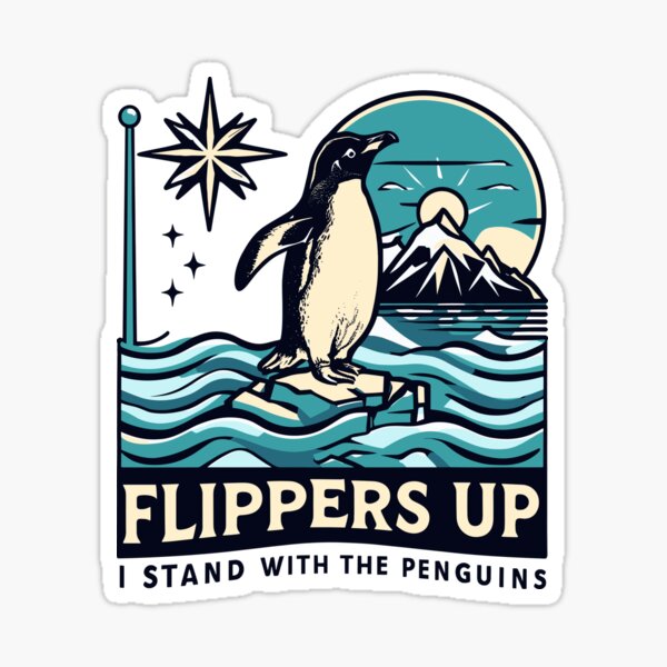 Artikel-Vorschau von Flossen hoch, ich stehe mit den Pinguinen, designt und verkauft von Elysian Arts.