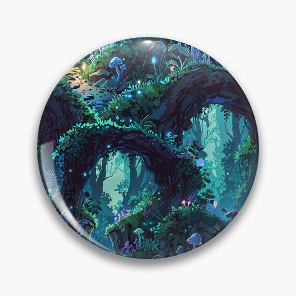 Item preview, Forest path illuminated by bioluminescent mushrooms designed and sold by CoolPixels.