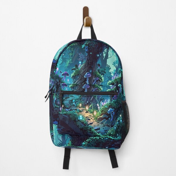 Item preview, Forest path illuminated by bioluminescent mushrooms designed and sold by CoolPixels.
