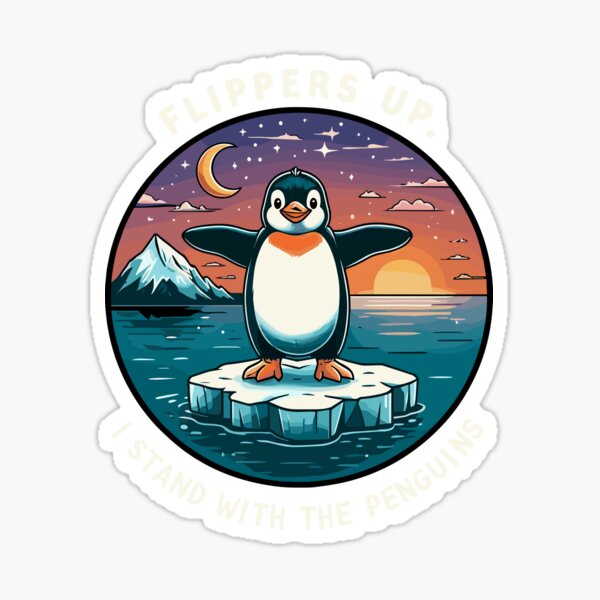 Artikel-Vorschau von Flossen hoch, ich stehe mit den Pinguinen, designt und verkauft von Elysian Arts.