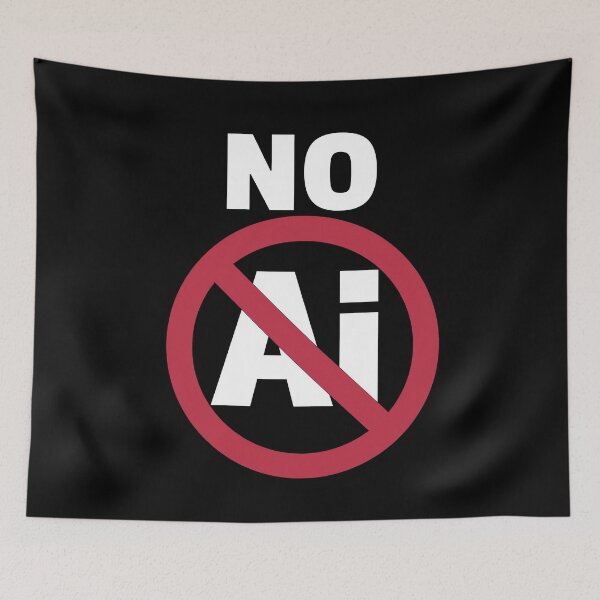 Item preview, NO AI Stop Ai Sign Against Ai designed and sold by MooonTees.