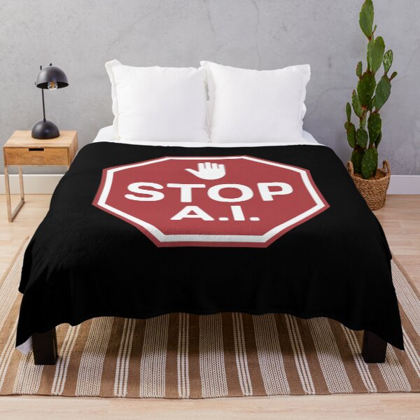 Item preview, Stop Ai Sign Against AI designed and sold by MooonTees.