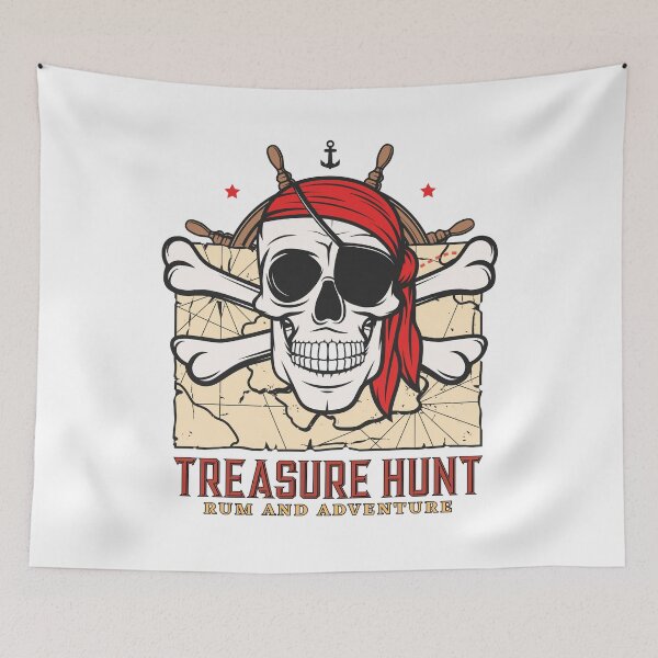 Item preview, Treasure Hunt Logo Featuring Skull and Crossbones designed and sold by Richstd.