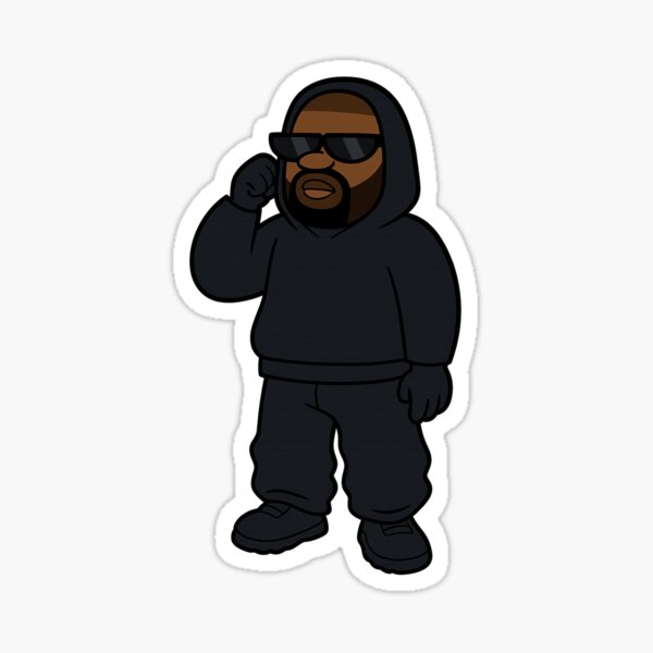 Aperçu de l'œuvre Kanye West – Design Cartoon Full Black (Style Yeezy) créée et vendue par AndreBabii.