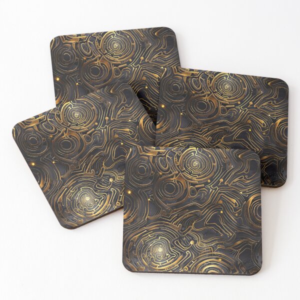 Item preview, Labyrinth with illuminated veins of gold designed and sold by CoolPixels.
