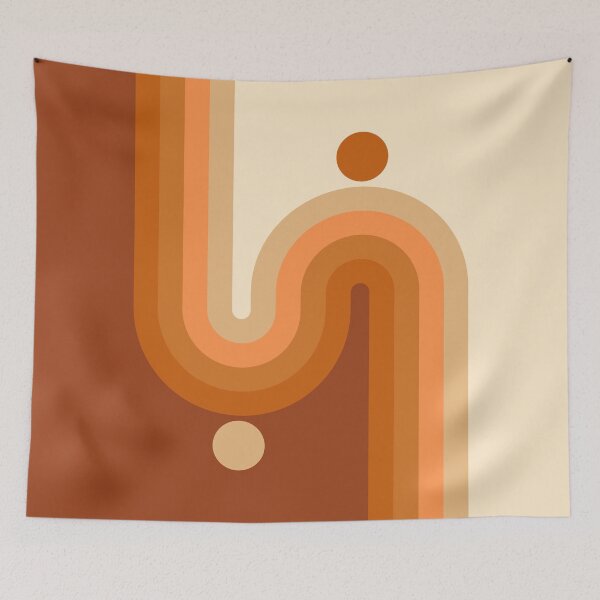 Item preview, Midcentury Modern Geometric Arch Sun Abstract 3 in Terracotta Brown designed and sold by nineFlorals.