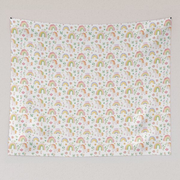 Item preview, cute watercolour rainbow unicorns designed and sold by PoppyLaneStudio.