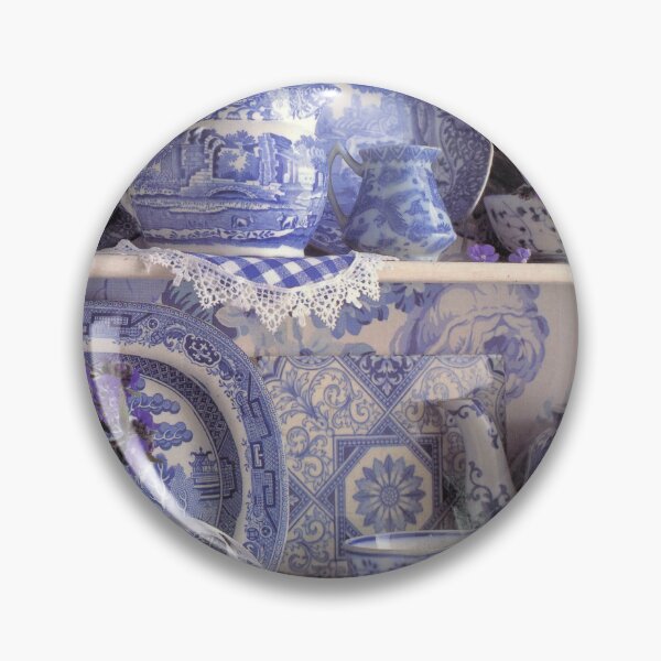 Item preview, Blue and white Crockery on a Shelf by Adelaide artist Avril Thomas at Magpie Springs designed and sold by MagpieSprings.