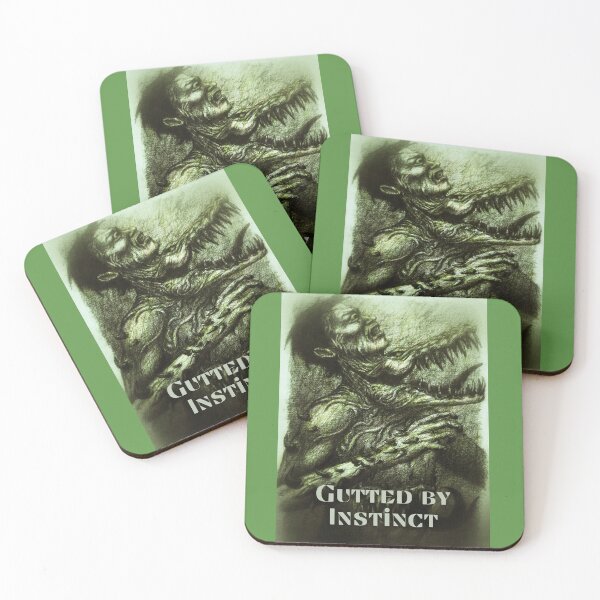 Item preview, Gutted by Instinct – Savage Green Surrealism Creature Art designed and sold by Anomaly Effect.