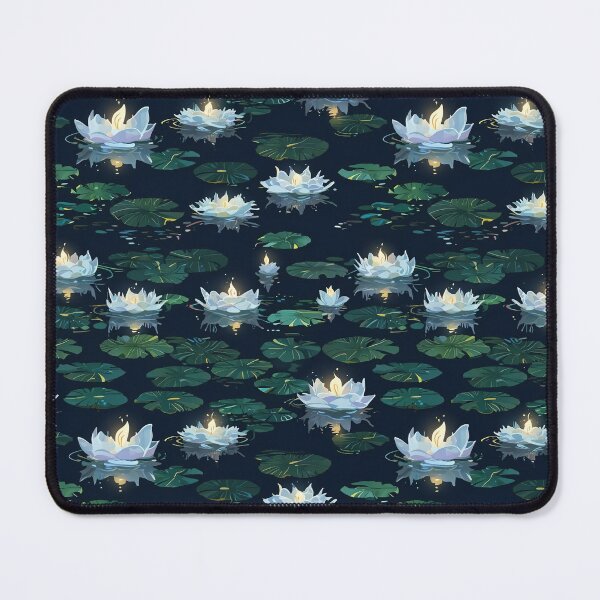 Item preview, Peaceful moonlit pond, lily pads, floating candles designed and sold by CoolPixels.