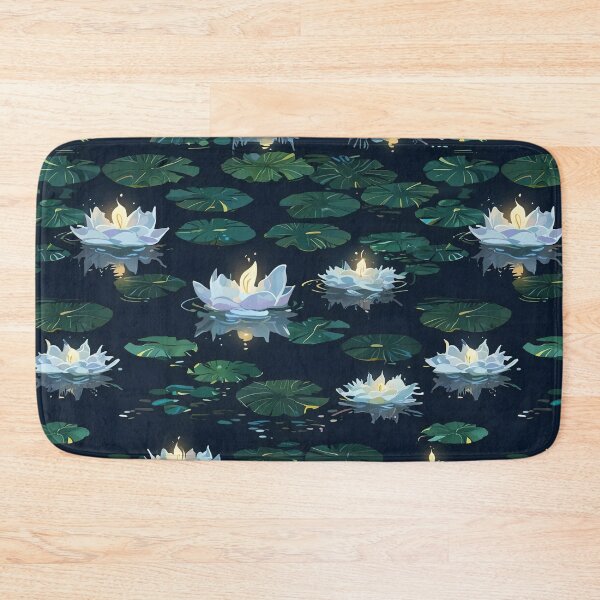 Item preview, Peaceful moonlit pond, lily pads, floating candles designed and sold by CoolPixels.