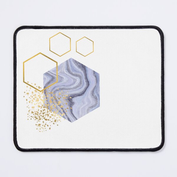 Item preview, Abstract bue and gold marble honeycomb design designed and sold by CreativeStrand.