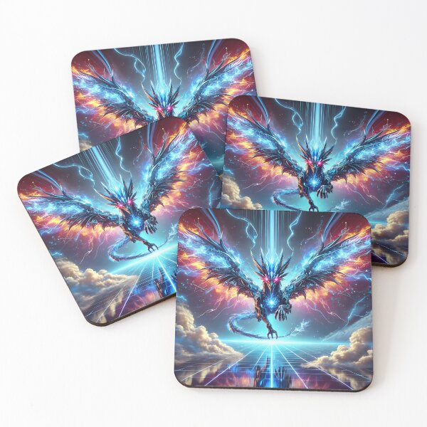 Item preview, Cybernetic Dragon – Glowing Neon Flight in Futuristic World designed and sold by FusionCipher.