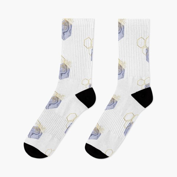 Item preview, Abstract blue and gold marble honeycomb design designed and sold by CreativeStrand.
