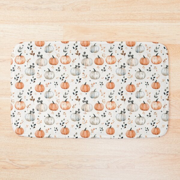 Item preview, watercolour pumpkins in orange and beige designed and sold by PoppyLaneStudio.