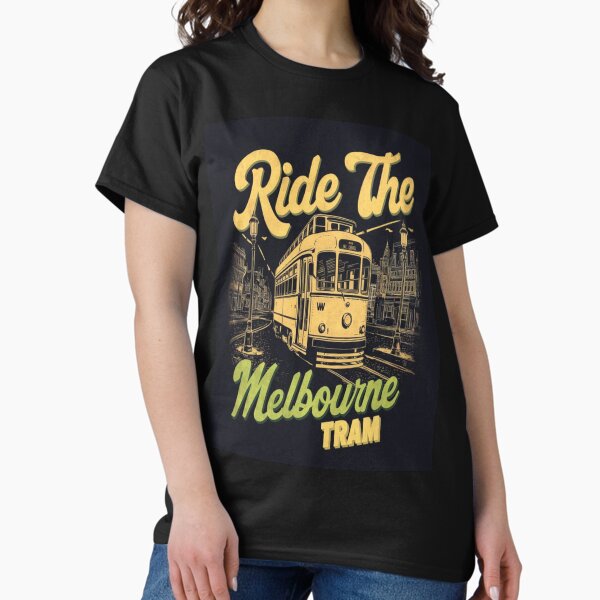 Aperçu de l'œuvre Prenez le tramway de Melbourne – Vintage Australia City créée et vendue par Globalcitytees.