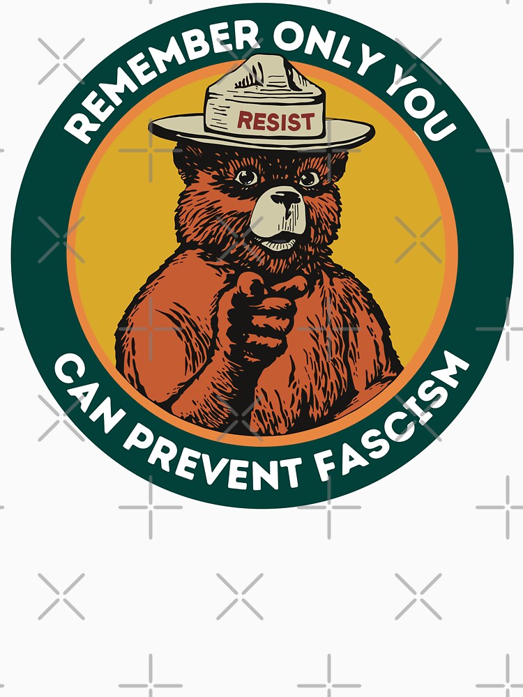 Thumbnail 7 von 7, Essential T-Shirt, Smokey Resist Bear Antifaschismus FDT designt und verkauft von Hajuji.