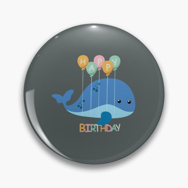 Item preview, Happy Birthday Illustration with Whale at Balloons designed and sold by AlginaPugachova.