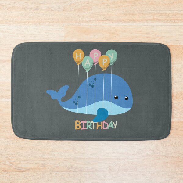 Item preview, Happy Birthday Illustration with Whale at Balloons designed and sold by AlginaPugachova.