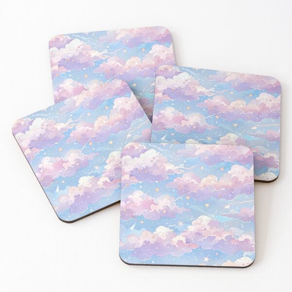 Item preview, Dreamy skyscape, pastel clouds, scattered stars designed and sold by CoolPixels.