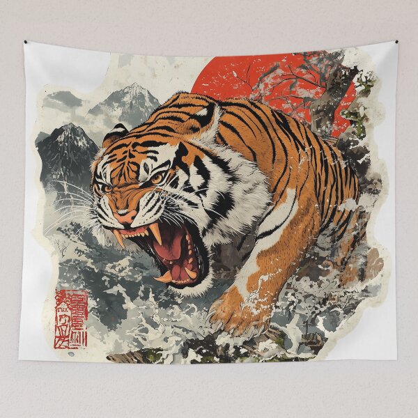 Item preview, Roaring Tiger in Traditional Japanese Style designed and sold by Gooos.