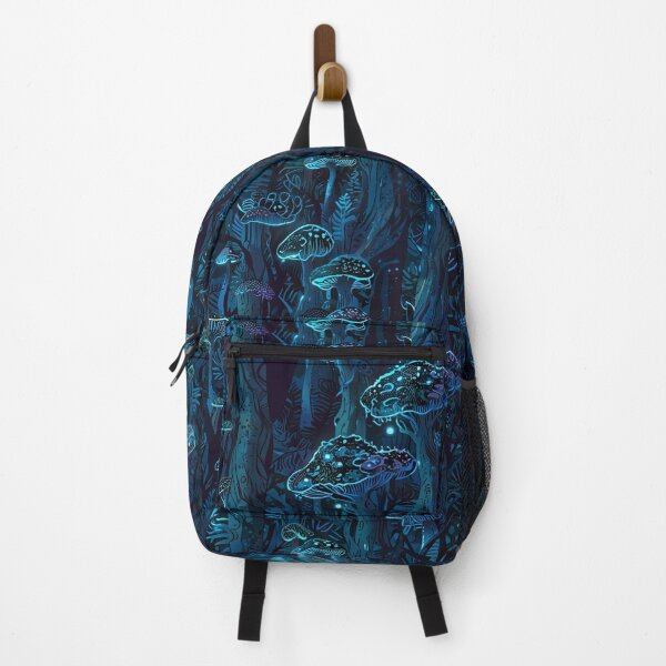 Vista previa del artículo con la obra «Hongos místicos brillantes en un bosque encantado por la noche», diseñado y vendido por CoolPixels.