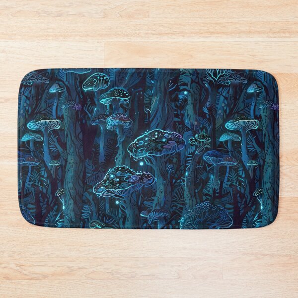 Item preview, Mystical Glowing Mushrooms in an Enchanted Forest at Night designed and sold by CoolPixels.